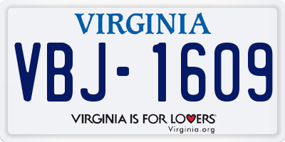 VA license plate VBJ1609