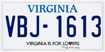VA license plate VBJ1613