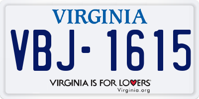VA license plate VBJ1615