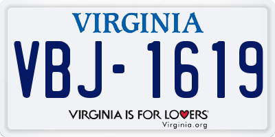 VA license plate VBJ1619