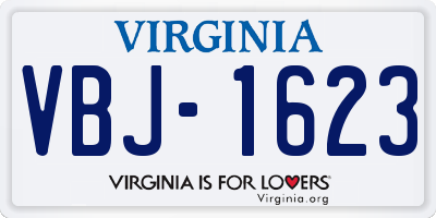 VA license plate VBJ1623