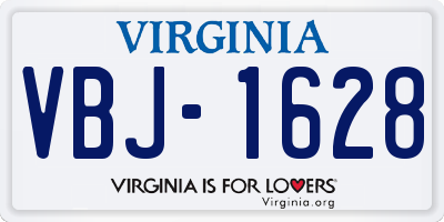 VA license plate VBJ1628