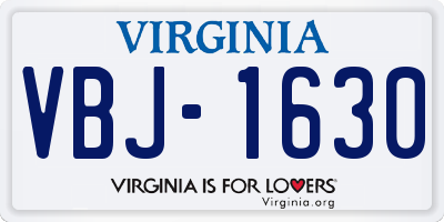 VA license plate VBJ1630