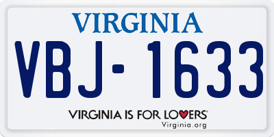 VA license plate VBJ1633
