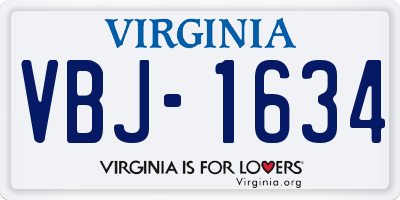 VA license plate VBJ1634