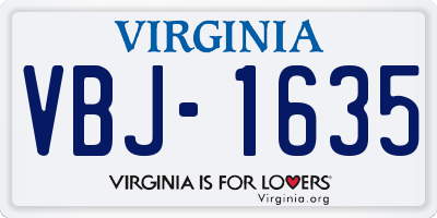 VA license plate VBJ1635