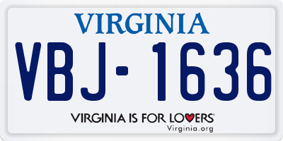 VA license plate VBJ1636