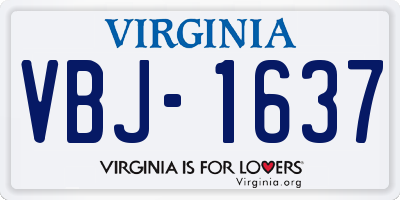 VA license plate VBJ1637