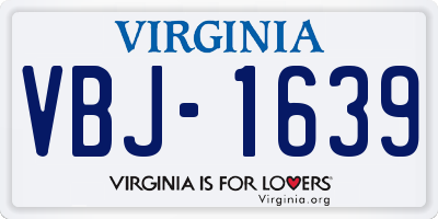 VA license plate VBJ1639