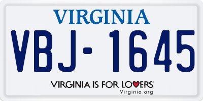 VA license plate VBJ1645
