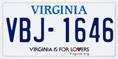 VA license plate VBJ1646