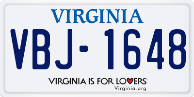VA license plate VBJ1648