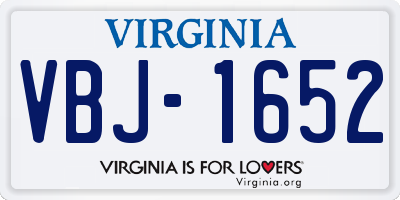 VA license plate VBJ1652