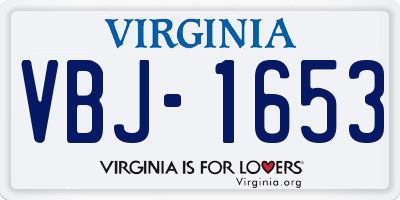 VA license plate VBJ1653