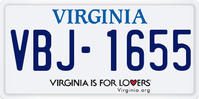 VA license plate VBJ1655