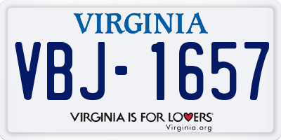 VA license plate VBJ1657