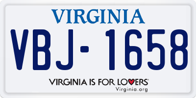 VA license plate VBJ1658