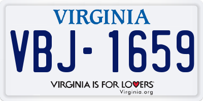 VA license plate VBJ1659