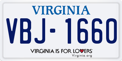 VA license plate VBJ1660