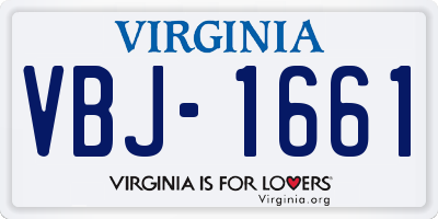 VA license plate VBJ1661