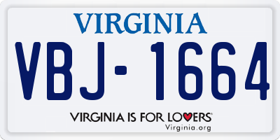 VA license plate VBJ1664
