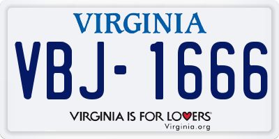 VA license plate VBJ1666