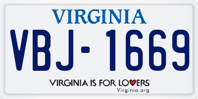 VA license plate VBJ1669