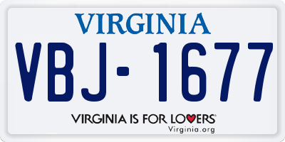 VA license plate VBJ1677