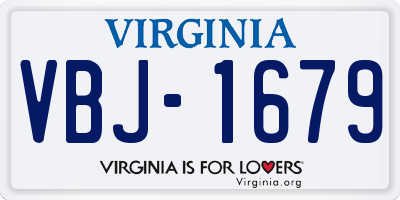 VA license plate VBJ1679