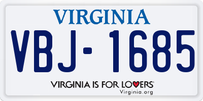 VA license plate VBJ1685