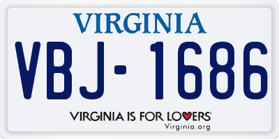 VA license plate VBJ1686