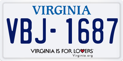 VA license plate VBJ1687