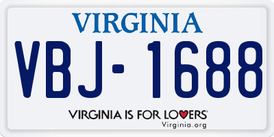 VA license plate VBJ1688