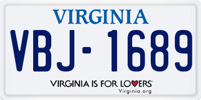 VA license plate VBJ1689