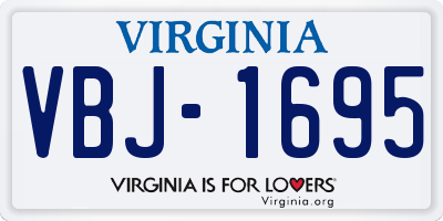 VA license plate VBJ1695