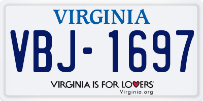 VA license plate VBJ1697