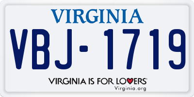 VA license plate VBJ1719