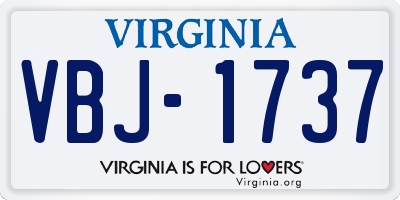 VA license plate VBJ1737