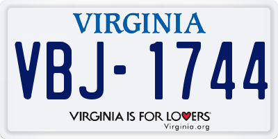 VA license plate VBJ1744