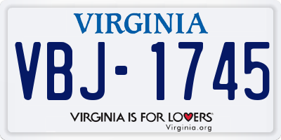 VA license plate VBJ1745