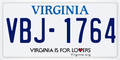 VA license plate VBJ1764