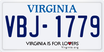 VA license plate VBJ1779