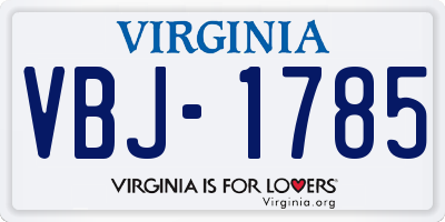 VA license plate VBJ1785