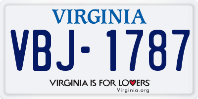 VA license plate VBJ1787