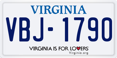 VA license plate VBJ1790