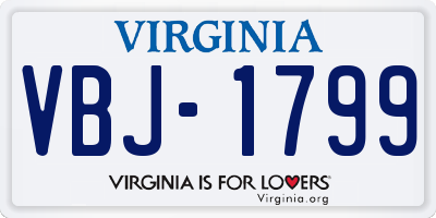 VA license plate VBJ1799