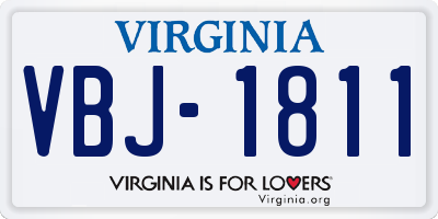 VA license plate VBJ1811