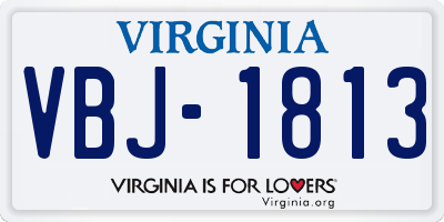 VA license plate VBJ1813