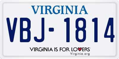 VA license plate VBJ1814