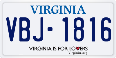 VA license plate VBJ1816